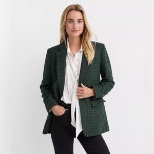 NWT Houndstooth Oversized Blazer in Green Melange